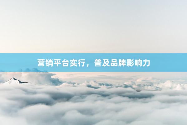 营销平台实行，普及品牌影响力